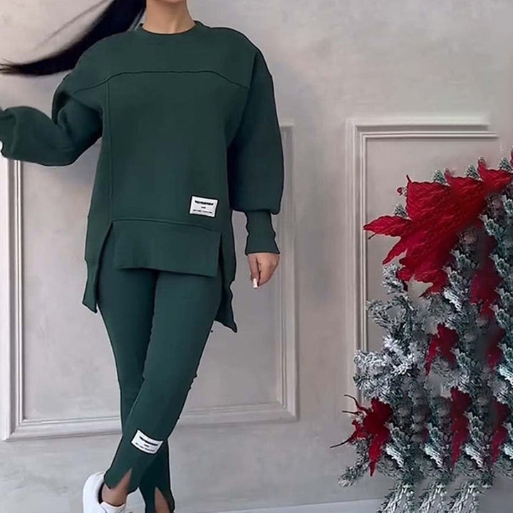 Damen Sweatshirt und Leggings Set - Bequemes Freizeitoutfit-Luzern Mode