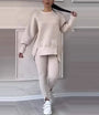 Damen Sweatshirt und Leggings Set - Bequemes Freizeitoutfit-Weiß-S-Luzern Mode