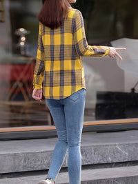 Damen Karohemd Langarm Freizeitmode für Herbst Winter-Luzern Mode