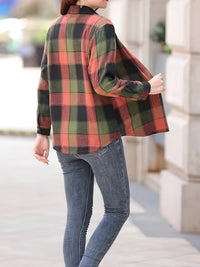 Damen Karohemd Langarm Freizeitmode für Herbst Winter-Gemischte Farbe-XS-Luzern Mode
