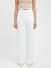 Ärmelloser Damen-Jumpsuit mit Gürtel und weitem Bein-Weiß-XS-Luzern Mode