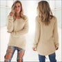 Flauschiger Damenpullover für Herbst und Wintermode-Beige-S-Luzern Mode