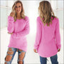 Flauschiger Damenpullover für Herbst und Wintermode-Rosa-S-Luzern Mode