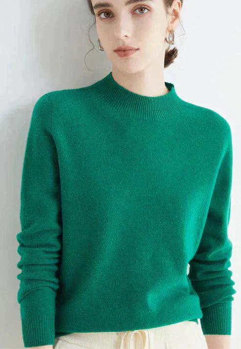 Damen Kaschmirpullover - Weicher Strickpullover Elegant-Grün-M-Luzern Mode