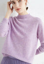 Damen Kaschmirpullover - Weicher Strickpullover Elegant-Helllila-M-Luzern Mode