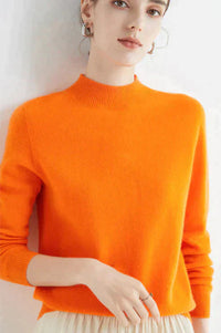 Damen Kaschmirpullover - Weicher Strickpullover Elegant-Oranga-M-Luzern Mode