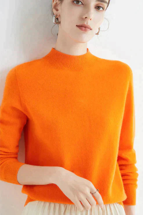 Damen Kaschmirpullover - Weicher Strickpullover Elegant-Oranga-M-Luzern Mode