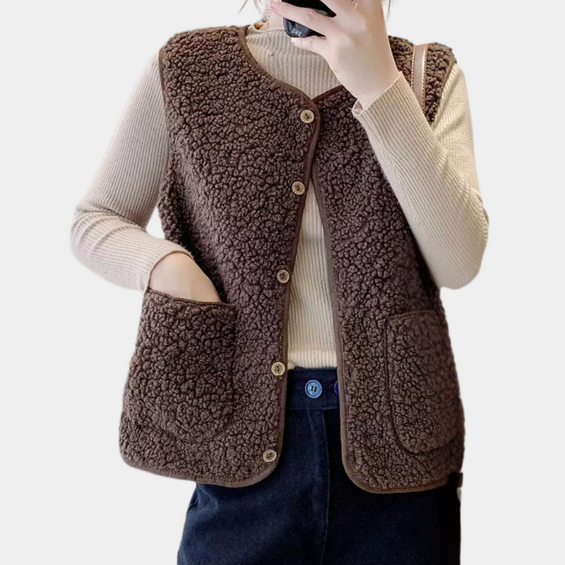 Herren Schafwollweste mit Knöpfen - Wintermode Bestseller-Luzern Mode