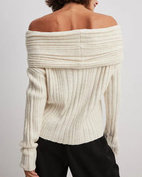 Damen Off-Shoulder Strickpullover für Herbst/Winter-Luzern Mode