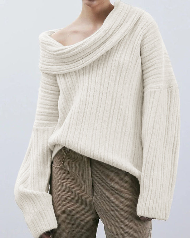 Damen Off-Shoulder Strickpullover für Herbst/Winter-Luzern Mode
