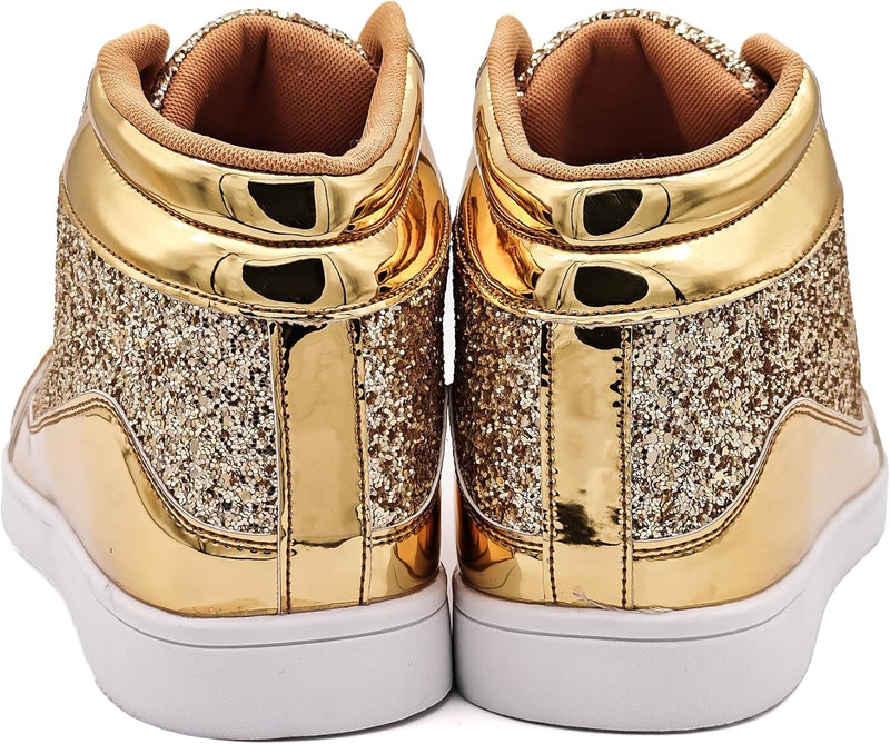 Damen Sneaker High Top Glitzer Freizeitschuhe Modisch-Luzern Mode