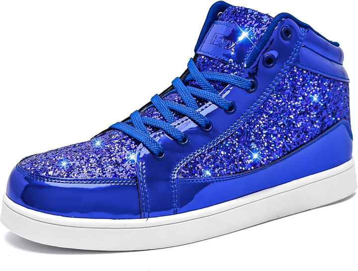 Damen Sneaker High Top Glitzer Freizeitschuhe Modisch-Luzern Mode