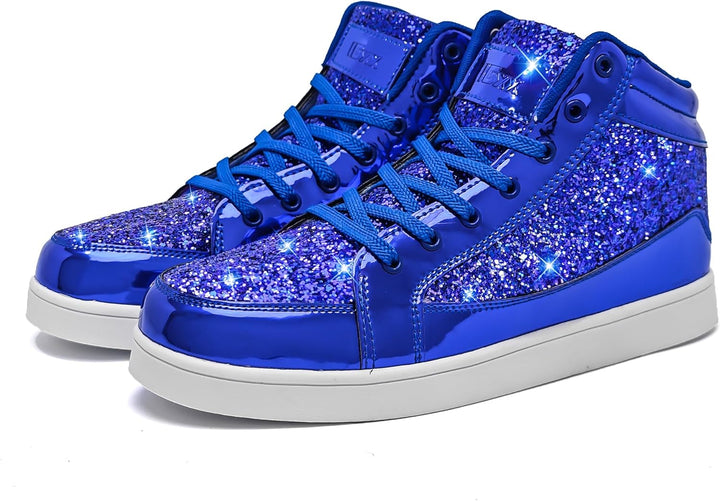 Damen Sneaker High Top Glitzer Freizeitschuhe Modisch-Luzern Mode