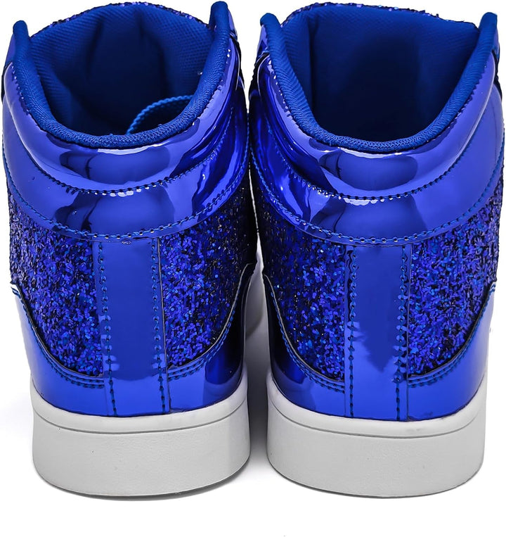 Damen Sneaker High Top Glitzer Freizeitschuhe Modisch-Luzern Mode