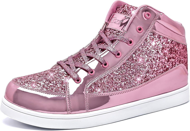 Damen Sneaker High Top Glitzer Freizeitschuhe Modisch-Luzern Mode