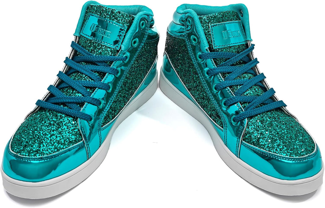 Damen Sneaker High Top Glitzer Freizeitschuhe Modisch-Luzern Mode