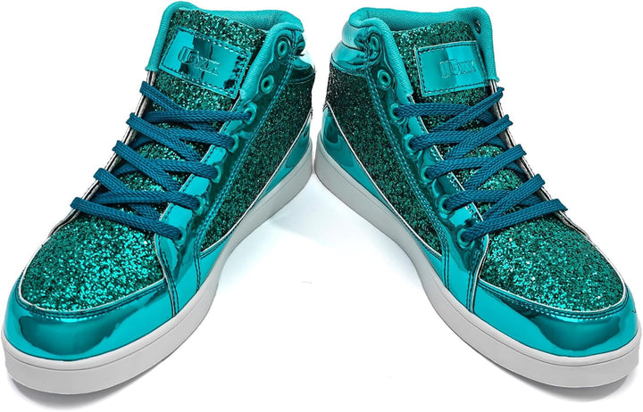 Damen Sneaker High Top Glitzer Freizeitschuhe Modisch-Luzern Mode