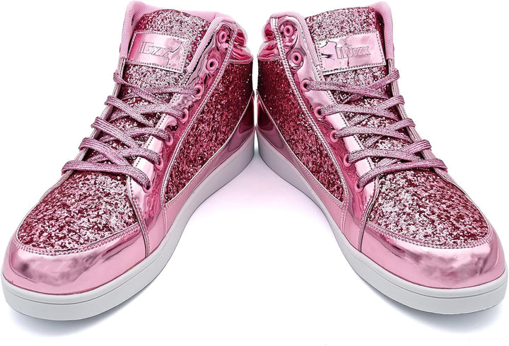 Damen Sneaker High Top Glitzer Freizeitschuhe Modisch-Luzern Mode