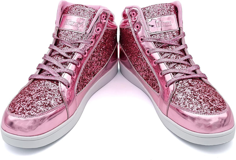 Damen Sneaker High Top Glitzer Freizeitschuhe Modisch-Luzern Mode