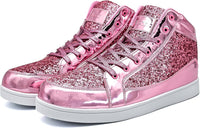 Damen Sneaker High Top Glitzer Freizeitschuhe Modisch-Luzern Mode