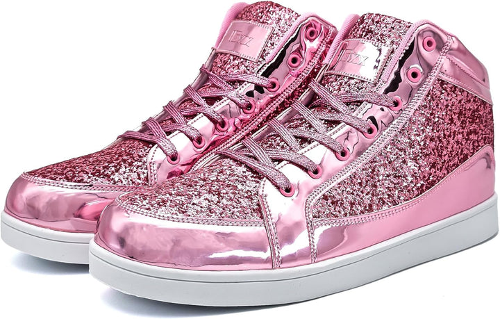 Damen Sneaker High Top Glitzer Freizeitschuhe Modisch-Luzern Mode