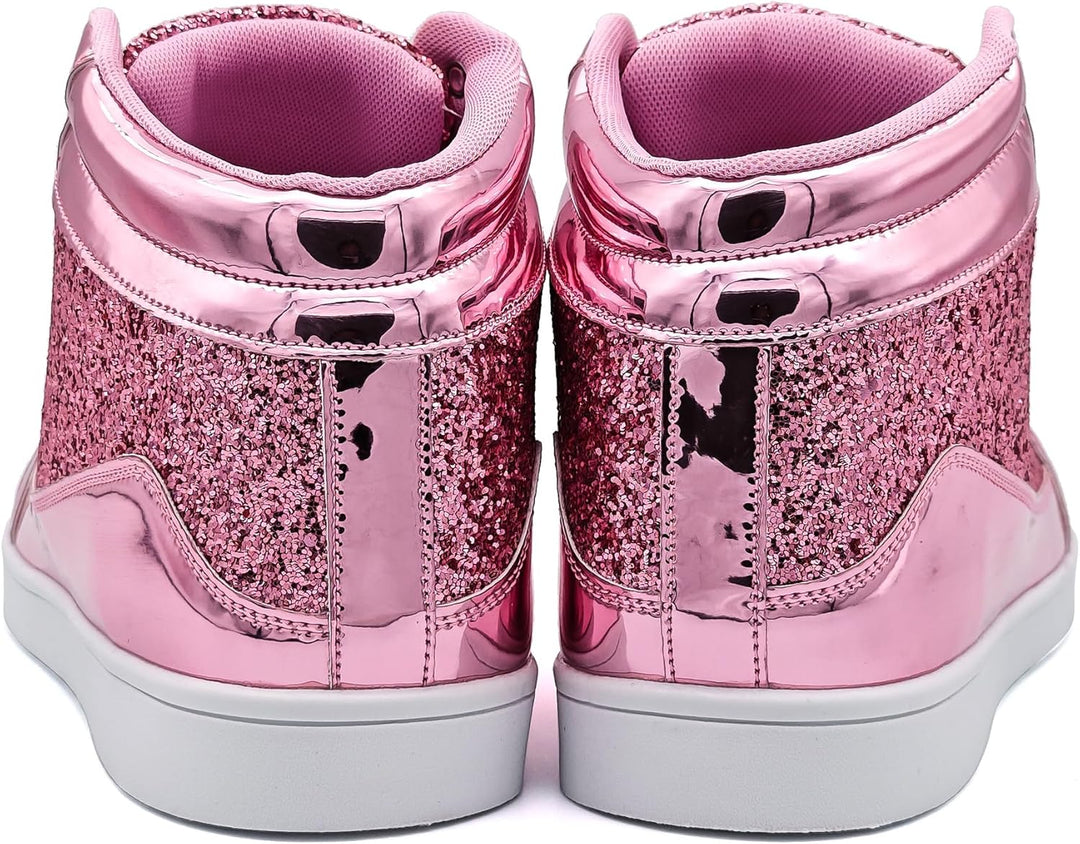 Damen Sneaker High Top Glitzer Freizeitschuhe Modisch-Luzern Mode
