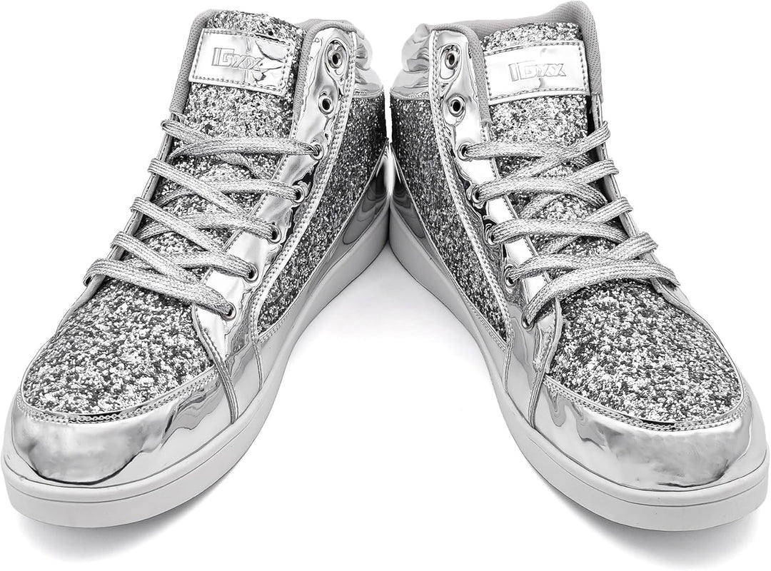 Damen Sneaker High Top Glitzer Freizeitschuhe Modisch-Luzern Mode
