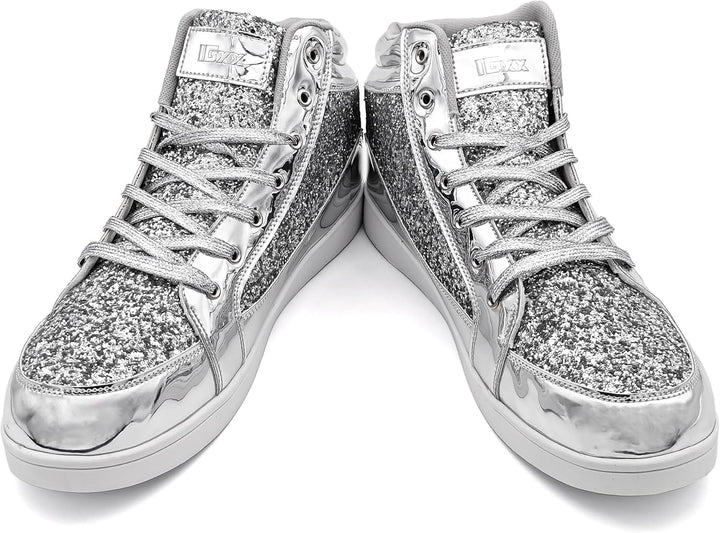 Damen Sneaker High Top Glitzer Freizeitschuhe Modisch-Luzern Mode