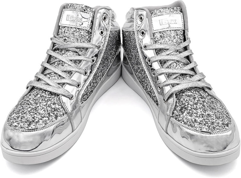 Damen Sneaker High Top Glitzer Freizeitschuhe Modisch-Luzern Mode