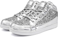 Damen Sneaker High Top Glitzer Freizeitschuhe Modisch-Luzern Mode