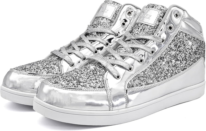 Damen Sneaker High Top Glitzer Freizeitschuhe Modisch-Luzern Mode
