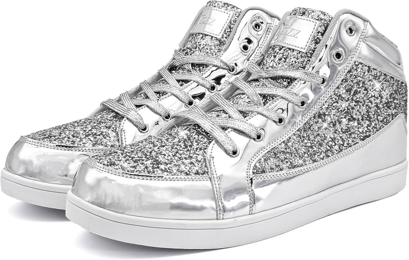 Damen Sneaker High Top Glitzer Freizeitschuhe Modisch-Luzern Mode