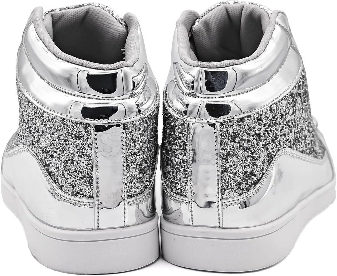 Damen Sneaker High Top Glitzer Freizeitschuhe Modisch-Luzern Mode
