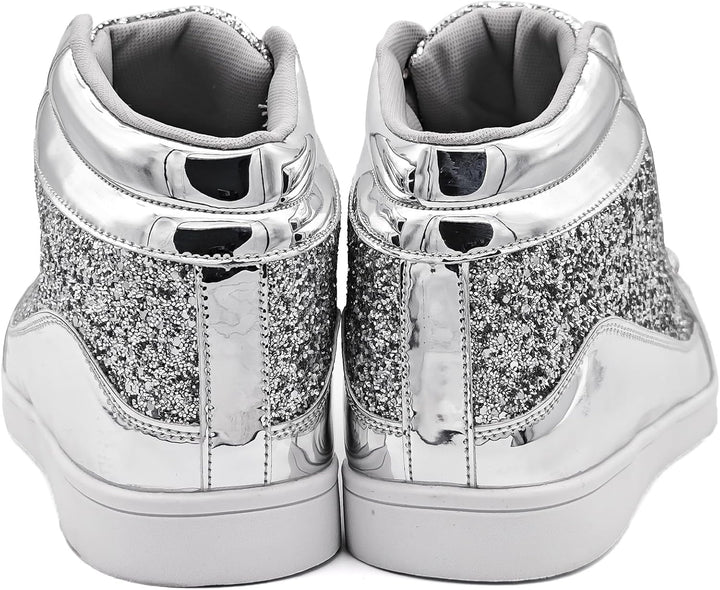 Damen Sneaker High Top Glitzer Freizeitschuhe Modisch-Luzern Mode