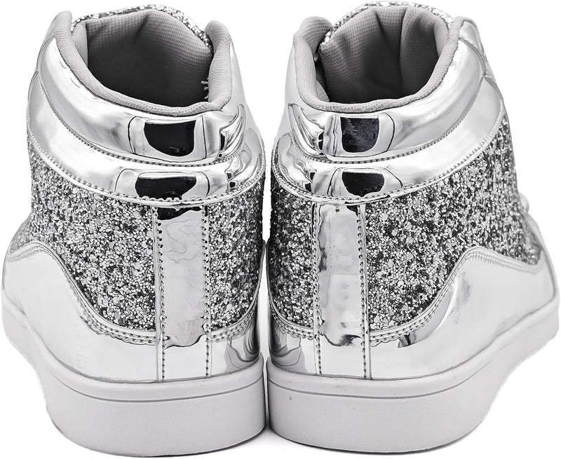Damen Sneaker High Top Glitzer Freizeitschuhe Modisch-Luzern Mode