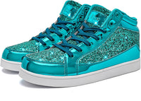 Damen Sneaker High Top Glitzer Freizeitschuhe Modisch-Luzern Mode