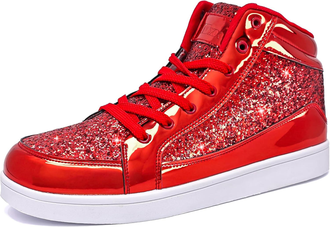 Damen Sneaker High Top Glitzer Freizeitschuhe Modisch-Luzern Mode