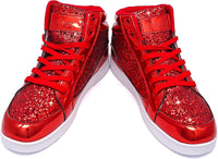 Damen Sneaker High Top Glitzer Freizeitschuhe Modisch-Luzern Mode