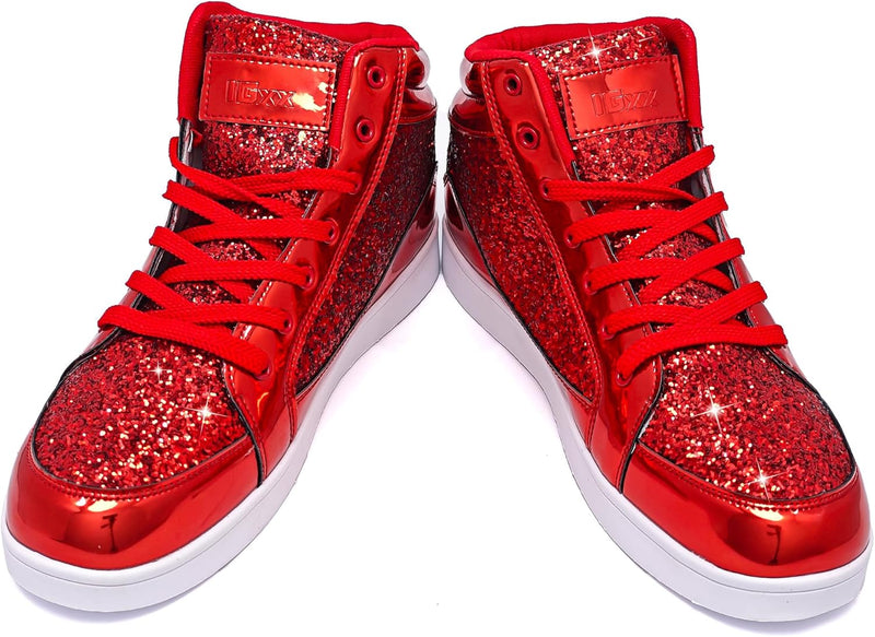 Damen Sneaker High Top Glitzer Freizeitschuhe Modisch-Luzern Mode