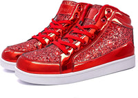 Damen Sneaker High Top Glitzer Freizeitschuhe Modisch-Luzern Mode