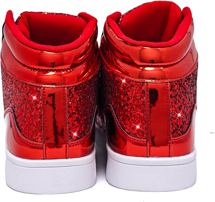 Damen Sneaker High Top Glitzer Freizeitschuhe Modisch-Luzern Mode