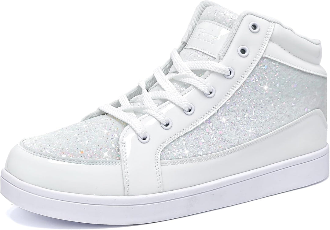 Damen Sneaker High Top Glitzer Freizeitschuhe Modisch-Luzern Mode