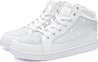 Damen Sneaker High Top Glitzer Freizeitschuhe Modisch-Luzern Mode