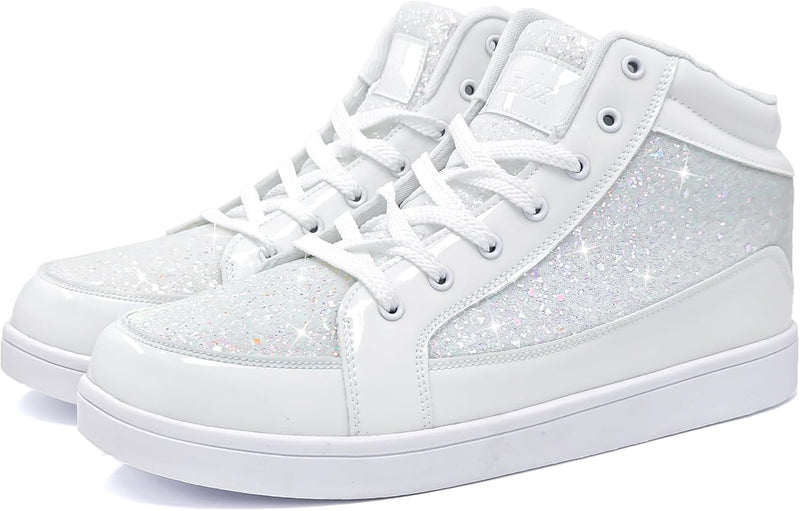 Damen Sneaker High Top Glitzer Freizeitschuhe Modisch-Luzern Mode