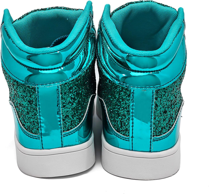 Damen Sneaker High Top Glitzer Freizeitschuhe Modisch-Luzern Mode