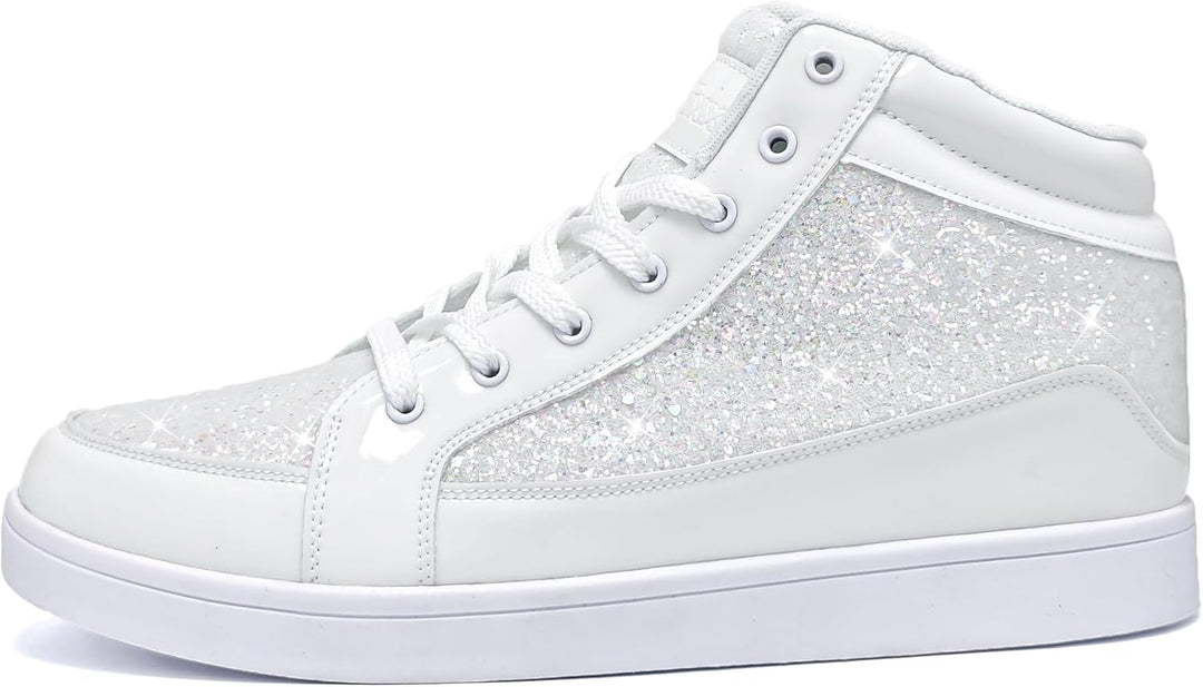 Damen Sneaker High Top Glitzer Freizeitschuhe Modisch-Luzern Mode