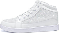 Damen Sneaker High Top Glitzer Freizeitschuhe Modisch-Luzern Mode