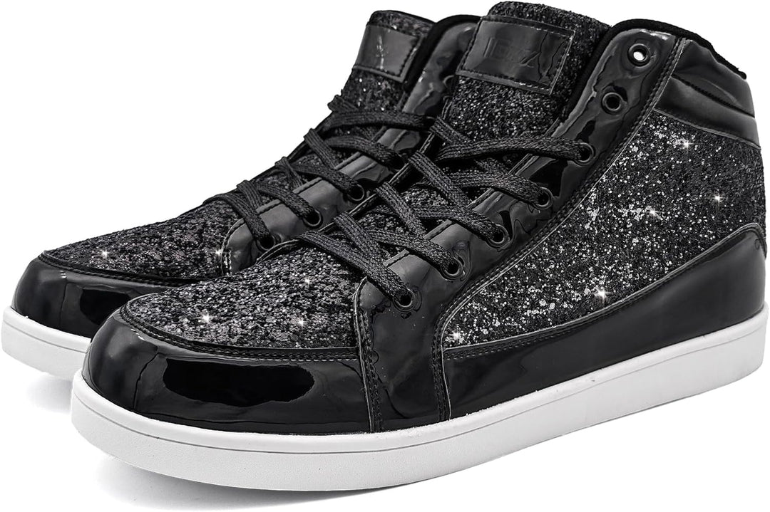 Damen Sneaker High Top Glitzer Freizeitschuhe Modisch-Luzern Mode