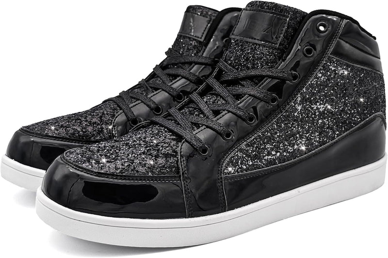 Damen Sneaker High Top Glitzer Freizeitschuhe Modisch-Luzern Mode
