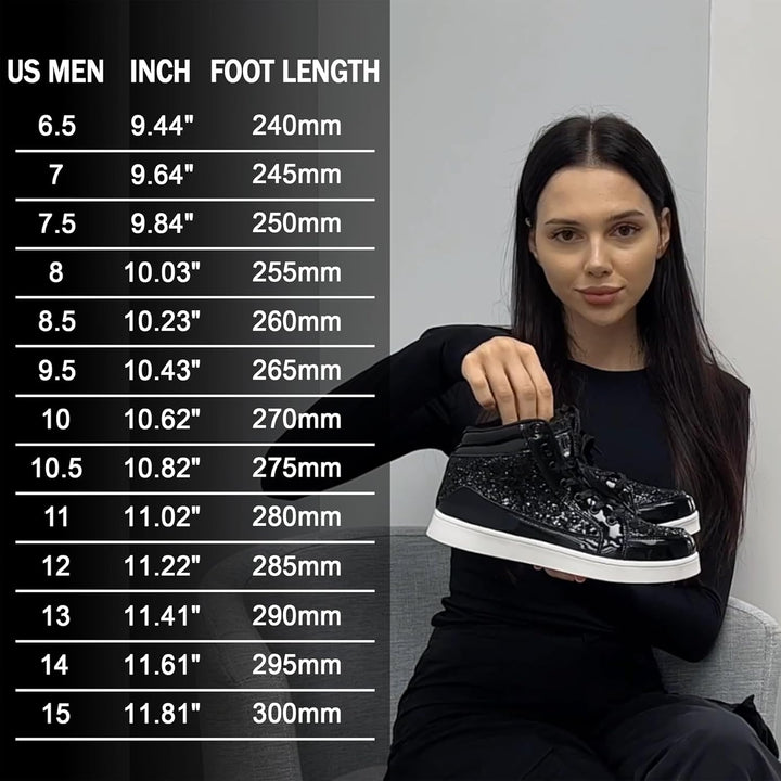 Damen Sneaker High Top Glitzer Freizeitschuhe Modisch-Luzern Mode